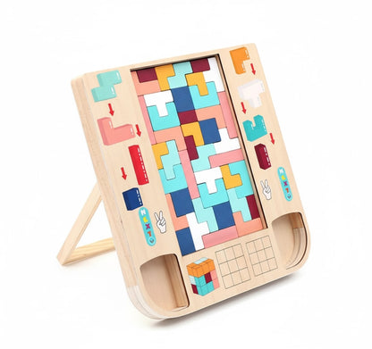 Tetris Holzpuzzle - pädagogisches Lernspiel für Kinder, Denk- und Logikspiel aus Holz