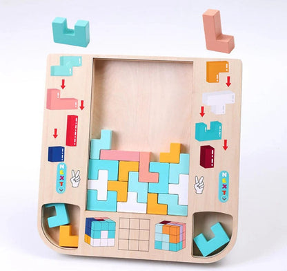 Tetris Holzpuzzle - pädagogisches Lernspiel für Kinder, Denk- und Logikspiel aus Holz