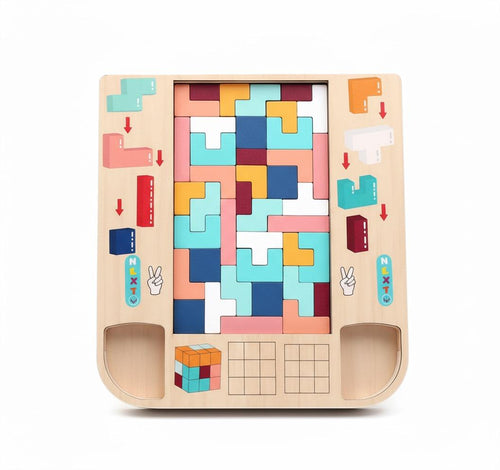 Tetris Holzpuzzle - pädagogisches Lernspiel für Kinder, Denk- und Logikspiel aus Holz