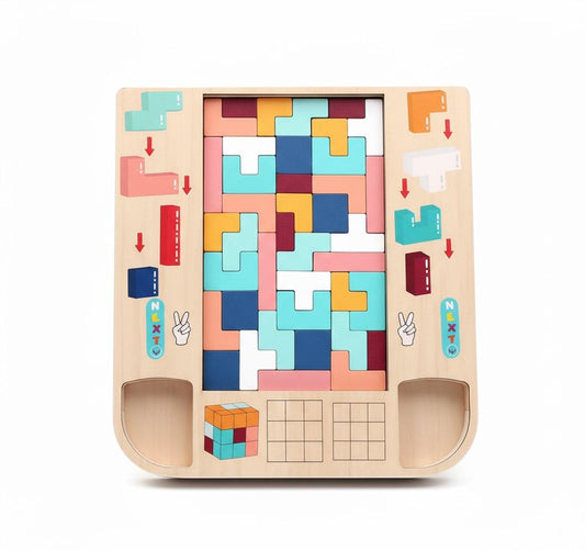 Tetris Holzpuzzle - pädagogisches Lernspiel für Kinder, Denk- und Logikspiel aus Holz